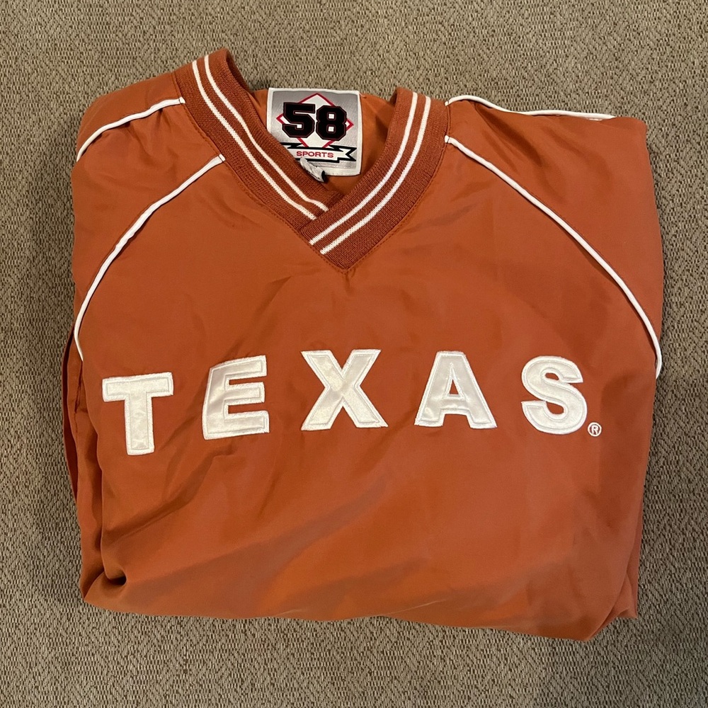 TEXAS orange crewneck windbreaker